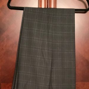 ZANELLA PARKER WOOL GRAY PLAID DRESS PANTS SIZE US40